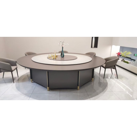 勝芳酒店圓桌批發(fā) 新中式酒店桌 大圓桌 巖板桌 飯店包廂圓桌 酒店餐桌 帶轉(zhuǎn)盤餐桌 帶轉(zhuǎn)盤圓桌 匯峰酒店家具