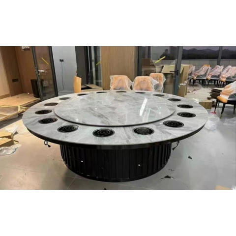 勝芳巖板大圓桌批發(fā) 酒店電動(dòng)餐桌 巖板餐桌 火鍋?zhàn)雷? 手動(dòng)大圓桌 酒店圓桌 飯店餐桌椅 轉(zhuǎn)盤桌  全程酒店家具