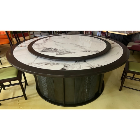 實木餐桌 實木轉盤桌 實木內嵌圓桌 餐廳桌椅 飯店桌椅 餐飲桌椅 實木餐桌 實木內嵌巖板桌 普沃達家具