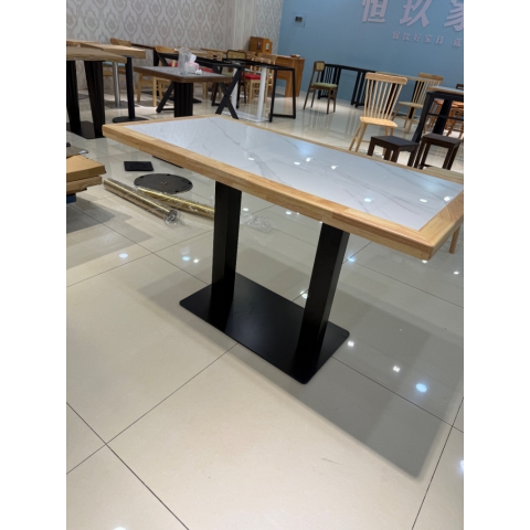 勝芳快餐桌批發(fā) 咖啡臺批發(fā) 實(shí)木餐飲桌  定制餐廳實(shí)木商用桌 鋼木餐桌 洽談桌 方桌 恒玖家具