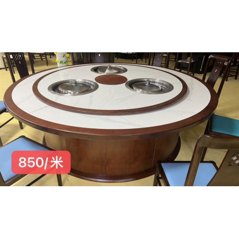 勝芳家具批發(fā) 圓桌 飯店桌椅 包廂餐桌 餐廳桌椅 餐飲桌椅 實木內(nèi)嵌巖板桌 巖板餐桌 巖板轉(zhuǎn)盤桌 普沃達(dá)家具