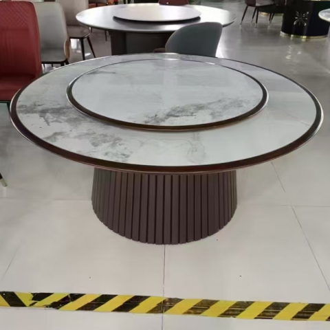 勝芳酒店圓桌批發 巖板餐桌 新中式巖板餐桌 酒店餐桌 桌子 大圓桌 酒店圓桌 酒店餐桌 飯店家具 酒店家具 酒店圓桌 轉盤桌 實木旋轉大餐臺 火鍋桌 泓涵家具