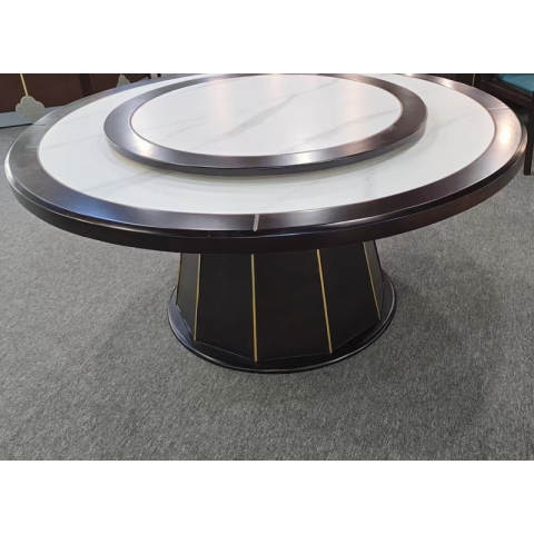 勝芳酒店圓桌批發 巖板餐桌 新中式巖板餐桌 酒店餐桌 桌子 大圓桌 酒店圓桌 酒店餐桌 飯店家具 酒店家具 酒店圓桌 轉盤桌 實木旋轉大餐臺 火鍋桌 泓涵家具