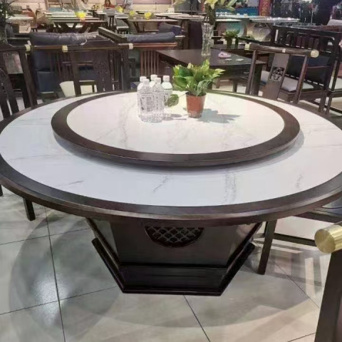 勝芳酒店圓桌批發 巖板餐桌 新中式巖板餐桌 酒店餐桌 桌子 大圓桌 酒店圓桌 酒店餐桌 飯店家具 酒店家具 酒店圓桌 轉盤桌 實木旋轉大餐臺 火鍋桌 泓涵家具