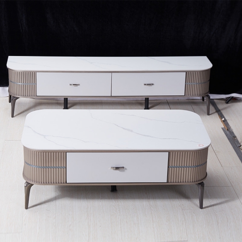 勝芳茶幾電視柜組合批發 茶幾電視柜 巖板茶幾 客廳茶幾 板式茶幾 理石茶幾 金龍家具（金龍家具）