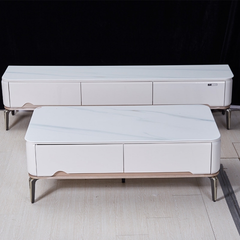 勝芳茶幾電視柜組合批發 茶幾電視柜 巖板茶幾 客廳茶幾 板式茶幾 理石茶幾 金龍家具（金龍家具）