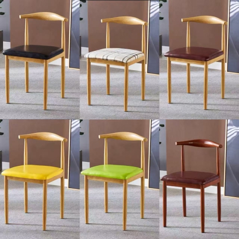 勝芳快餐椅批發 牛角椅 主題餐椅 鋼木餐椅 鋼木餐桌椅 酒店椅 茂辰家具