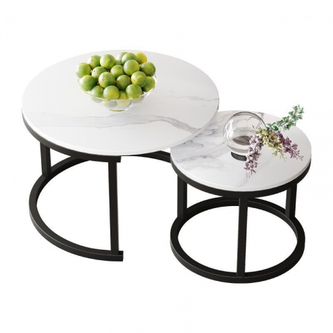 巖板茶幾批發 套幾 大小圓 輕奢子母茶幾 網紅套幾 茶幾組合 家用茶幾 瑞京家具