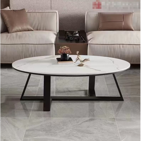 勝芳橢圓茶幾廠家批發 巖板茶幾 客廳茶幾 鐵藝茶幾 瑞京家具