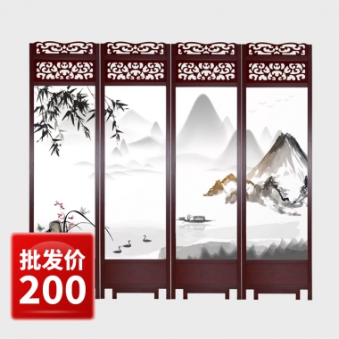 勝芳屏風酒店客廳屏風屏風隔斷客廳折疊移動新中式實木鏤空飯店中國風入戶玄關簡約家用辦公室現代簡易遮擋津揚屏風