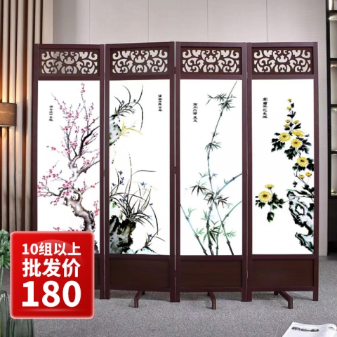 勝芳屏風酒店客廳屏風屏風隔斷客廳折疊移動新中式實木鏤空飯店中國風入戶玄關簡約家用辦公室現代簡易遮擋津揚屏風